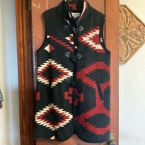 Tasha Pollizi Black and Red Patterned Vest
